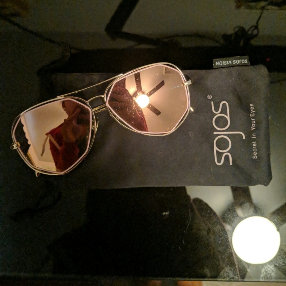 Sojos rose gold aviator sunglasses